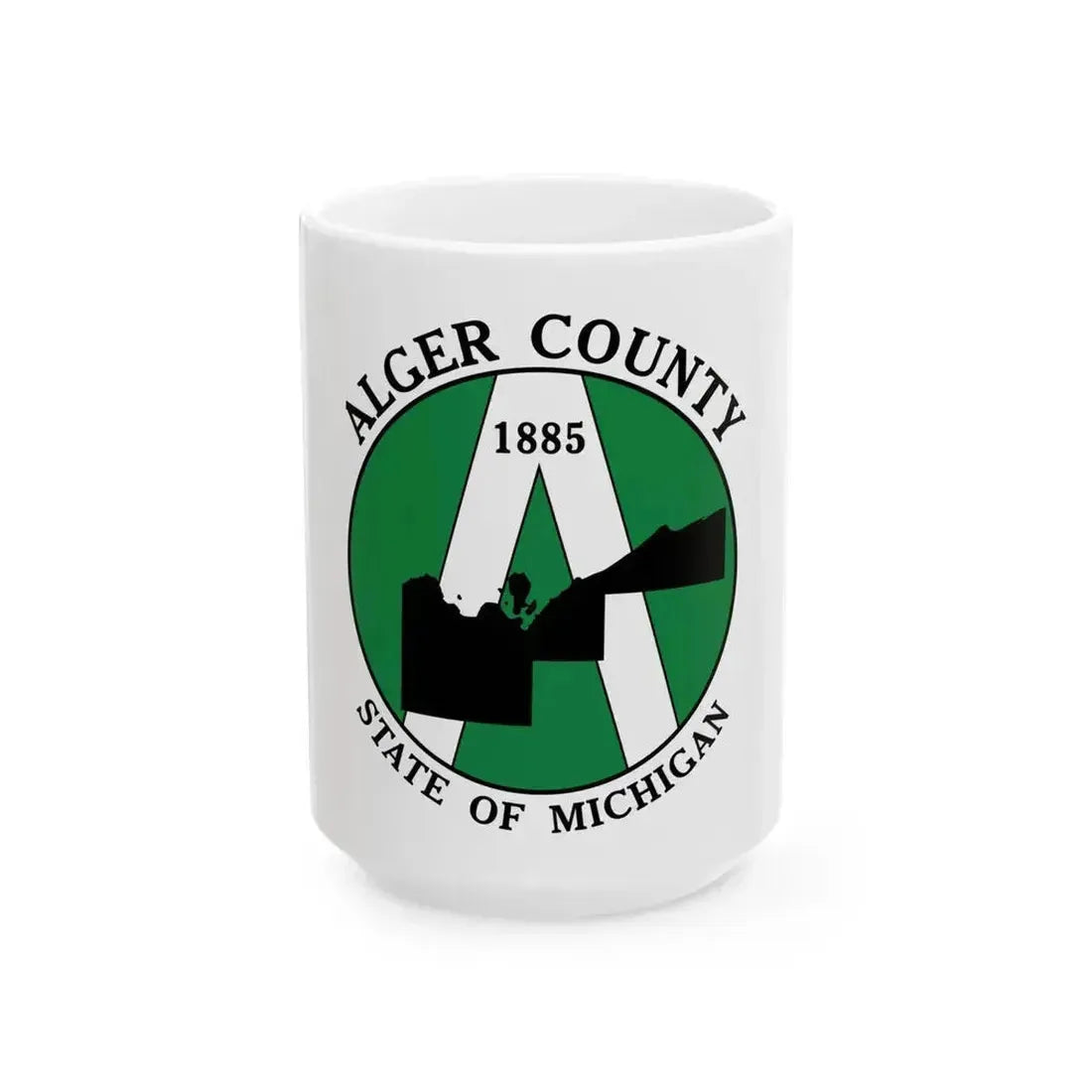 Flag of Alger County Michigan (United States) White Coffee Mug 15oz - Go Mug Yourself