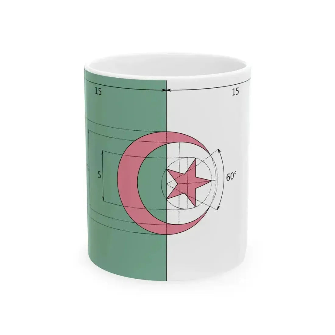 Flag of Algeria construction (Algeria) White Coffee Mug 11oz - Go Mug Yourself