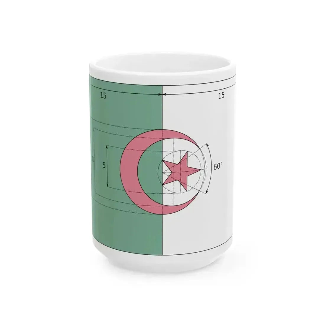 Flag of Algeria construction (Algeria) White Coffee Mug 15oz - Go Mug Yourself