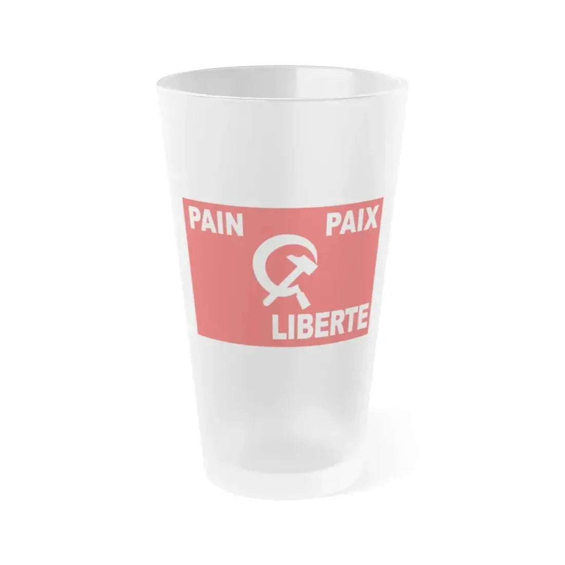 Flag of Algerian Communist Party - Frosted Pint Glass 16oz 16oz Frosted - Go Mug Yourself