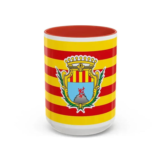 Flag of Alghero Italy - Accent Coffee Mug 15oz Red - Go Mug Yourself