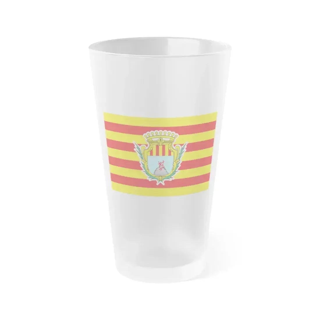 Flag of Alghero Italy - Frosted Pint Glass 16oz 16oz Frosted - Go Mug Yourself