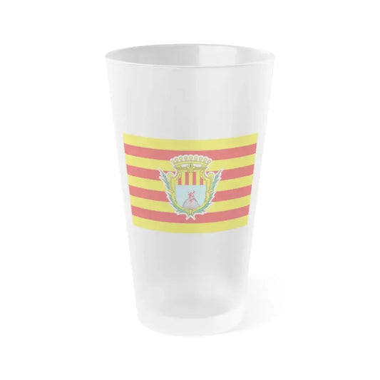 Flag of Alghero Italy - Frosted Pint Glass 16oz 16oz Frosted - Go Mug Yourself