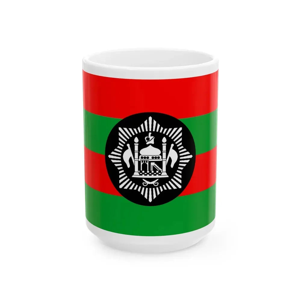 Flag of Ali Ahmad Khan's rebellion against Habibullah Kalakani - White Coffee Mug 15oz - Go Mug Yourself
