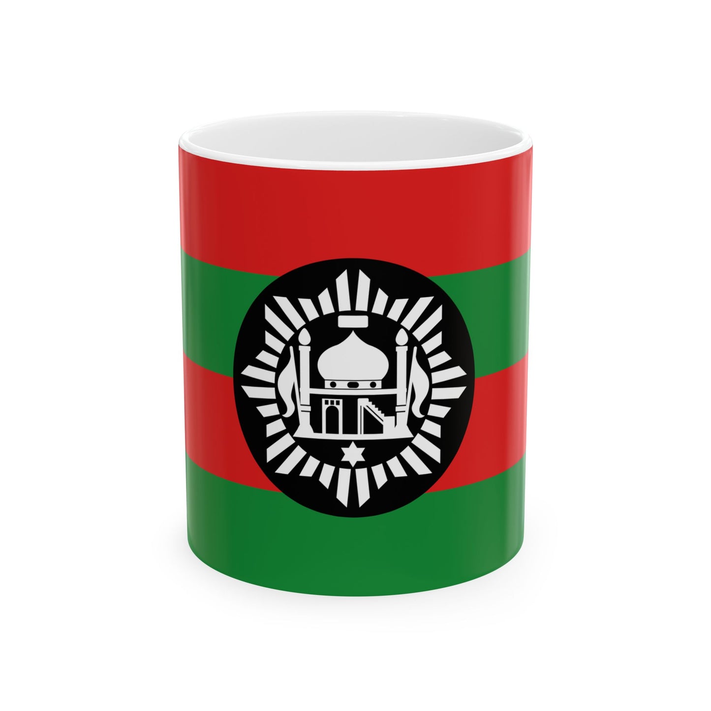 Flag of Ali Ahmad Khans rebellion against Habibullah Kalakani defaked svg-version (Afghanistan) White Coffee Mug-11oz-Go Mug Yourself
