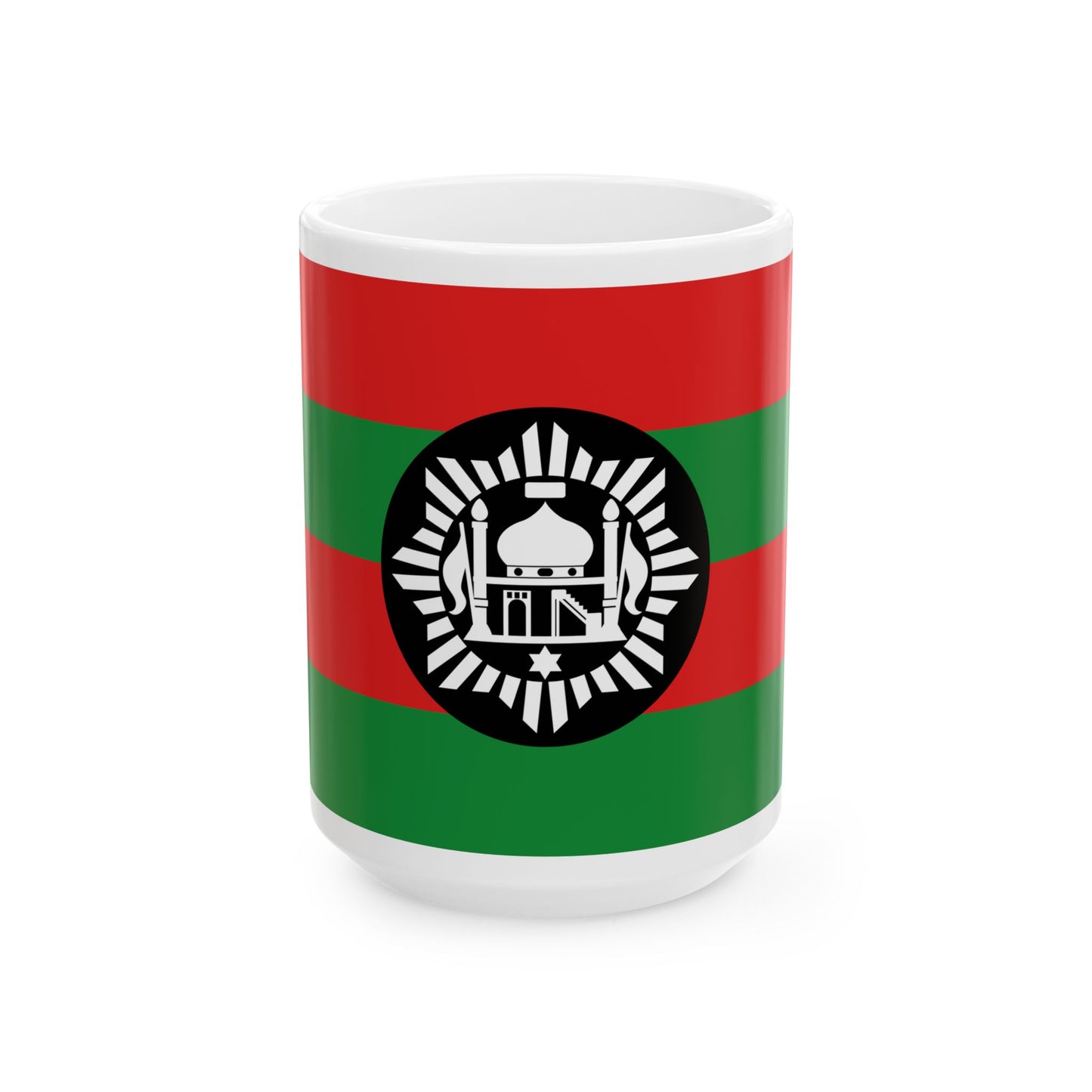 Flag of Ali Ahmad Khans rebellion against Habibullah Kalakani defaked svg-version (Afghanistan) White Coffee Mug-15oz-Go Mug Yourself