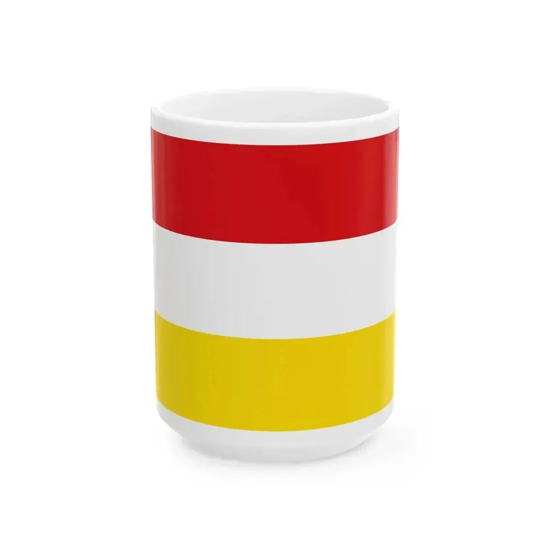 Flag of Alken (Belgium) White Coffee Mug 15oz - Go Mug Yourself