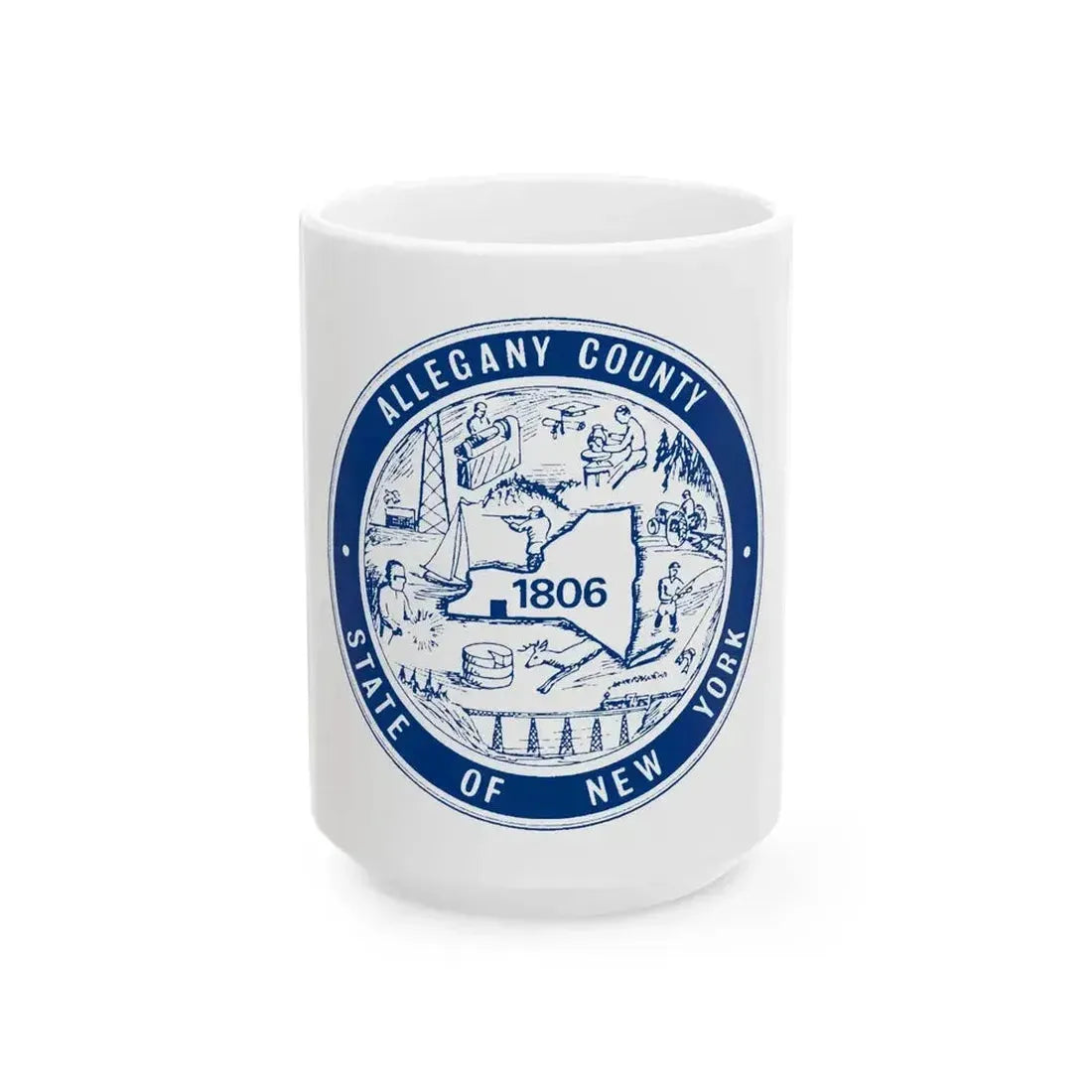 Flag of Allegany County New York (United States) White Coffee Mug 15oz - Go Mug Yourself
