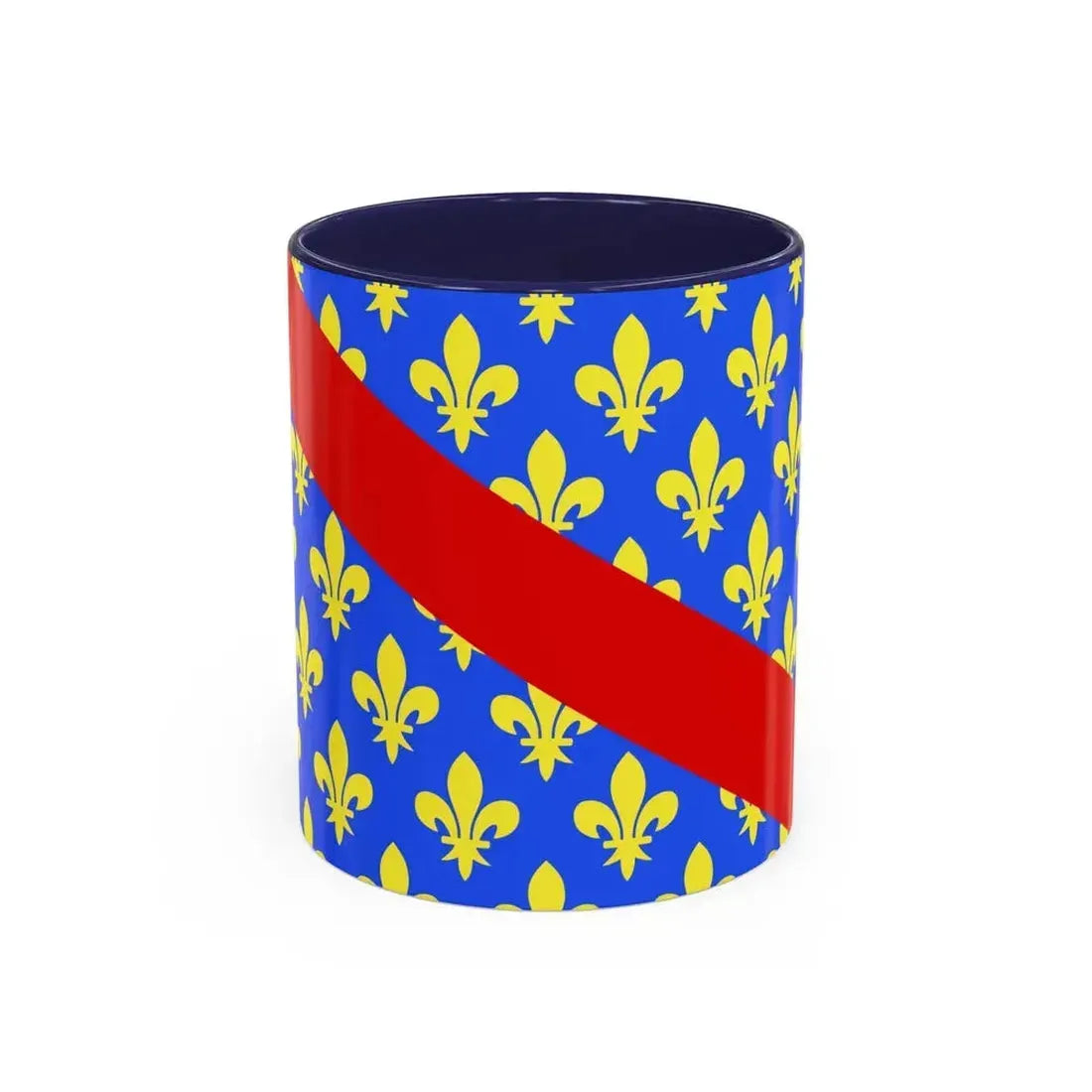Flag of Allier France 2 - Accent Coffee Mug 11oz Navy - Go Mug Yourself