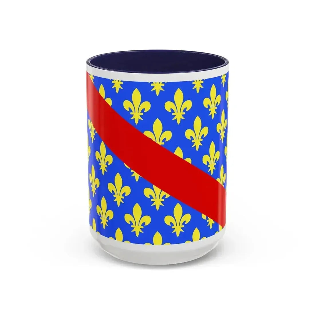 Flag of Allier France 2 - Accent Coffee Mug 15oz Navy - Go Mug Yourself