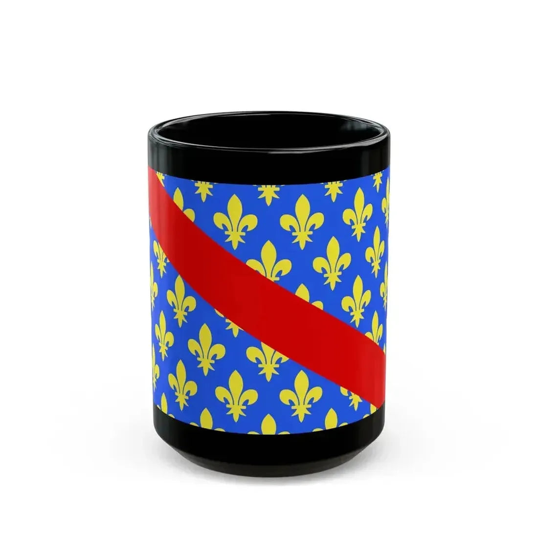 Flag of Allier France 2 - Black Coffee Mug 15oz - Go Mug Yourself
