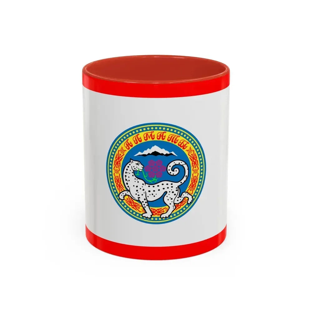 Flag of Almaty Kazakhstan - Accent Coffee Mug 11oz Red - Go Mug Yourself