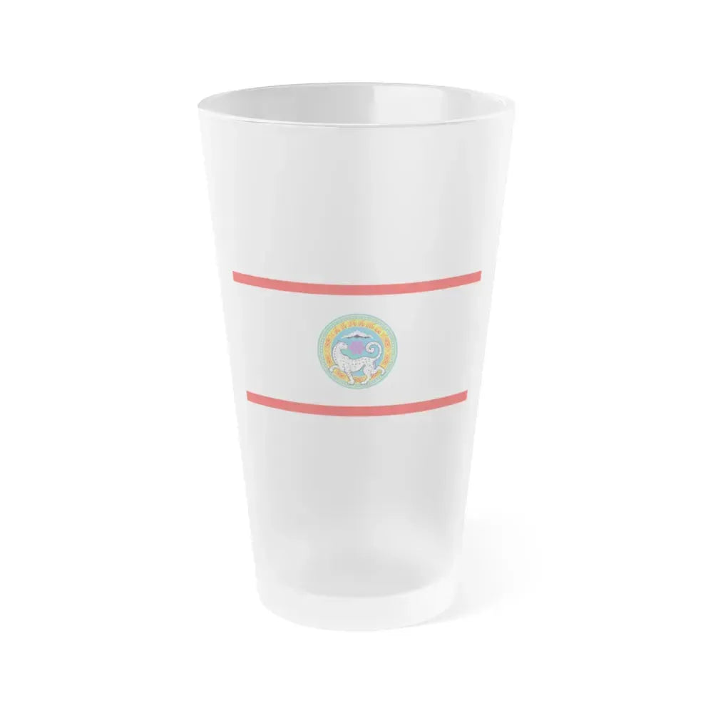 Flag of Almaty Kazakhstan - Frosted Pint Glass 16oz 16oz Frosted - Go Mug Yourself