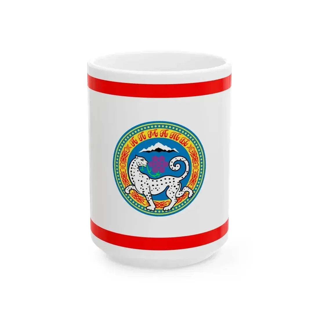 Flag of Almaty (Kazakhstan) White Coffee Mug 15oz - Go Mug Yourself