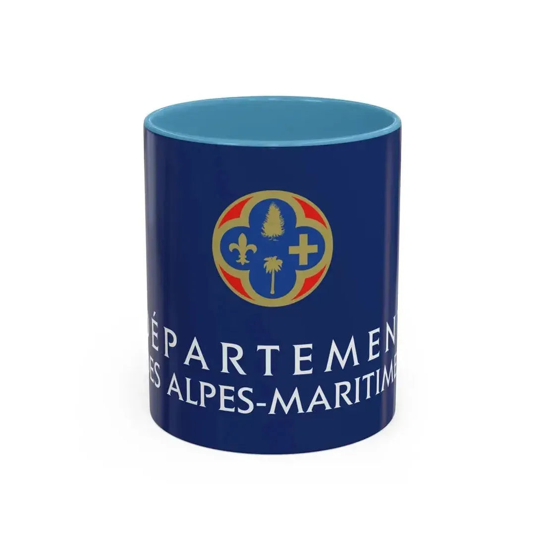 Flag of Alpes Maritimes France - Accent Coffee Mug 11oz Light Blue - Go Mug Yourself