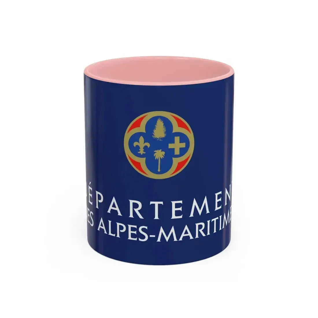 Flag of Alpes Maritimes France - Accent Coffee Mug 11oz Pink - Go Mug Yourself