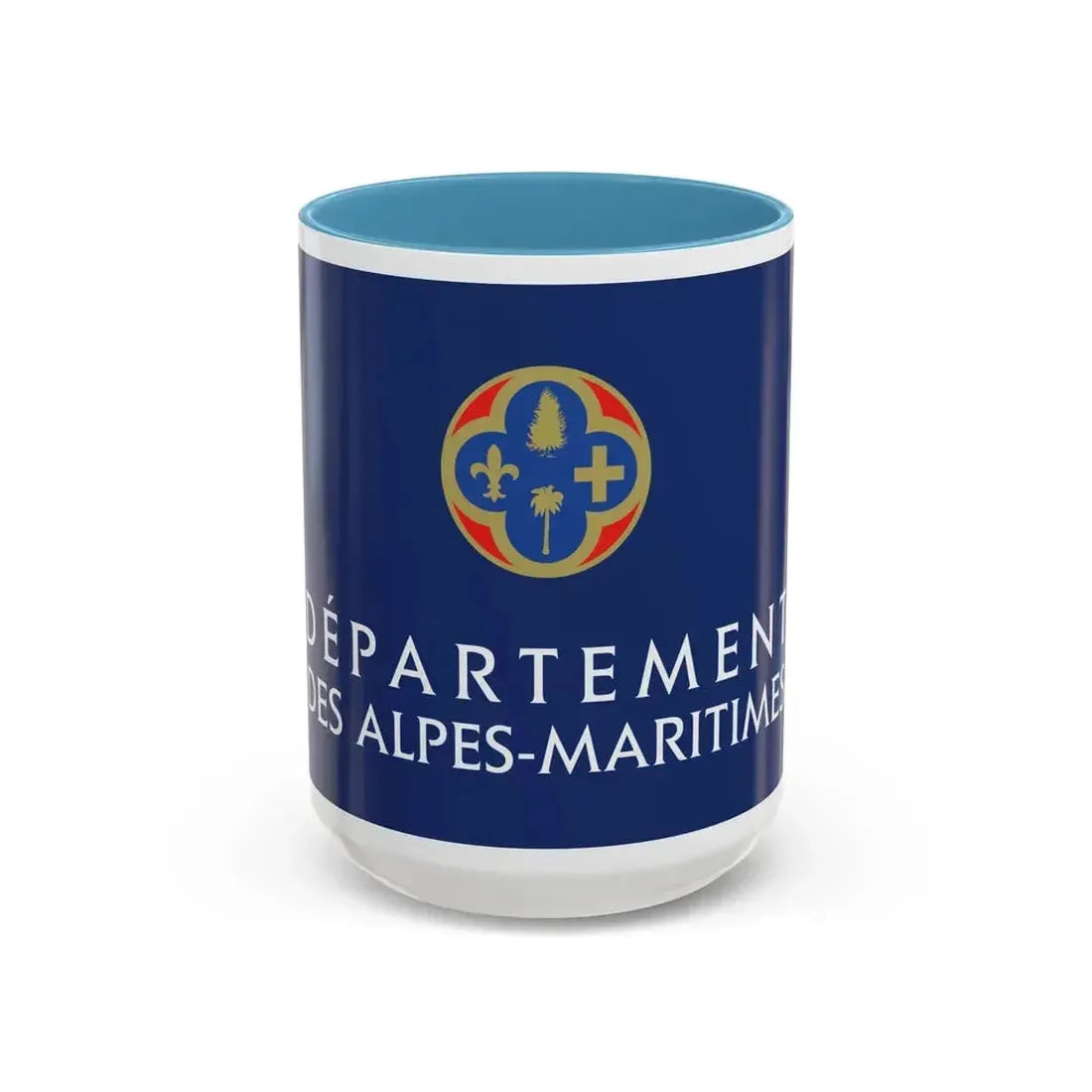 Flag of Alpes Maritimes France - Accent Coffee Mug 15oz Light Blue - Go Mug Yourself