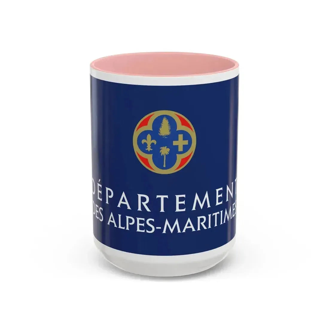 Flag of Alpes Maritimes France - Accent Coffee Mug 15oz Pink - Go Mug Yourself