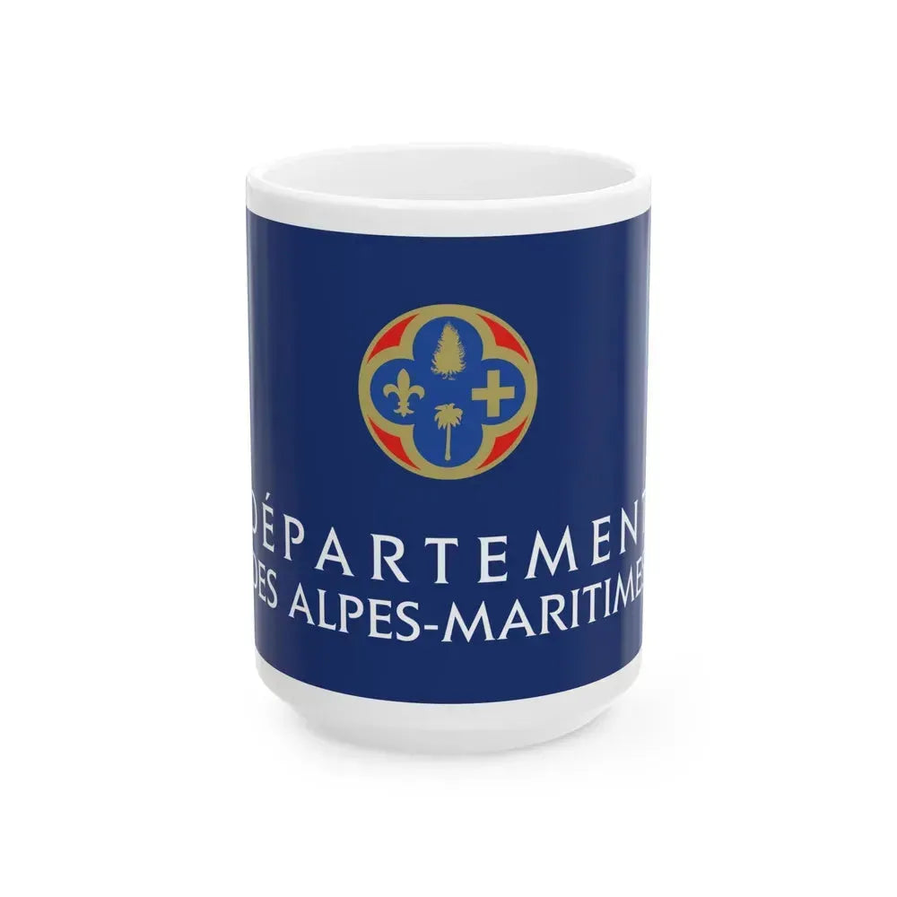 Flag of Alpes Maritimes France - White Coffee Mug 15oz - Go Mug Yourself