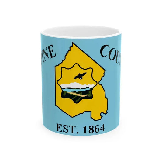 Flag of Alpine County California (United States) White Coffee Mug 11oz - Go Mug Yourself