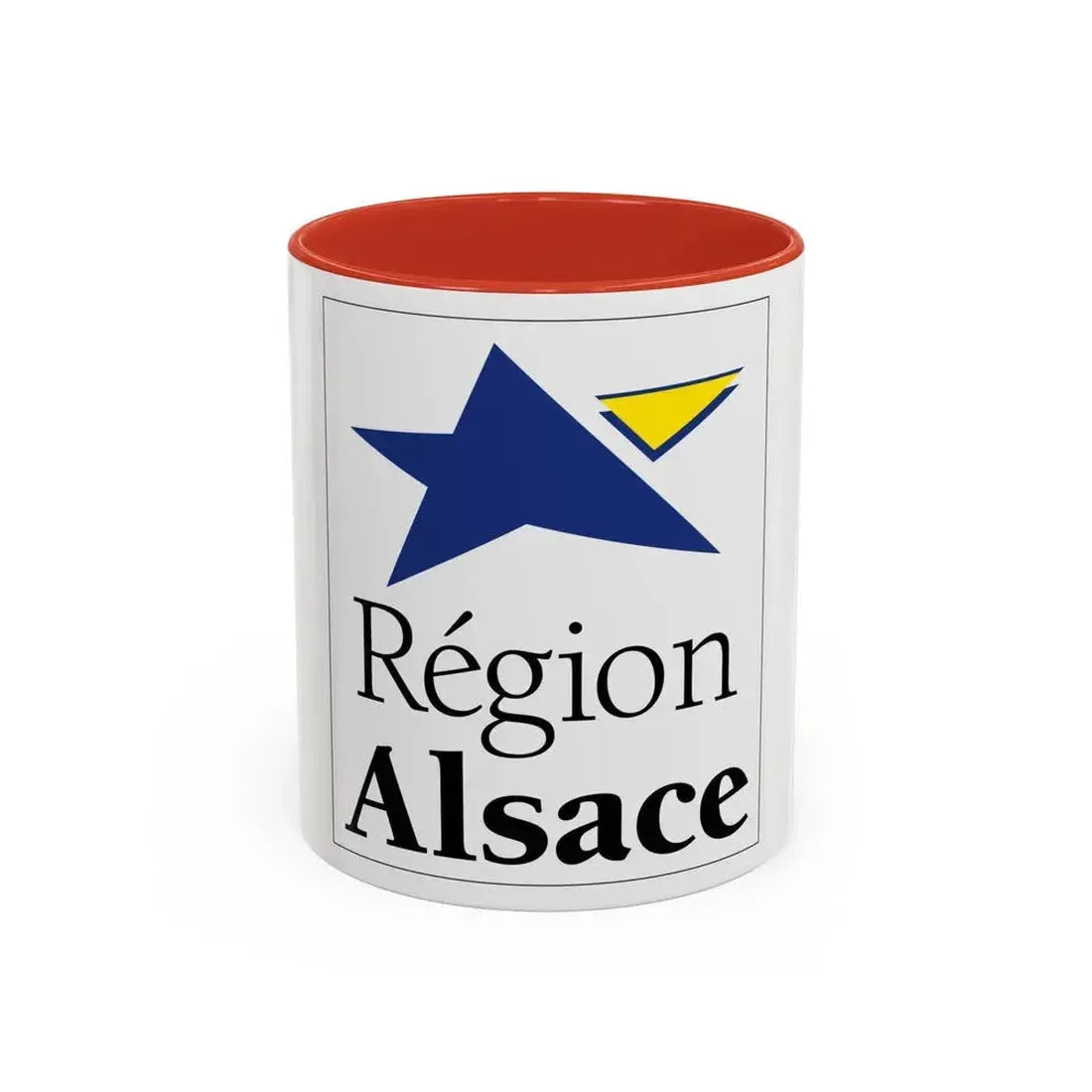 Flag of Alsace France 2 - Accent Coffee Mug 11oz Red - Go Mug Yourself