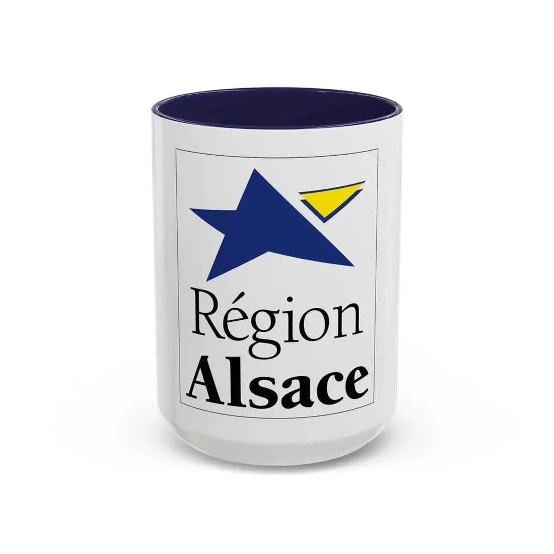 Flag of Alsace France 2 - Accent Coffee Mug 15oz Navy - Go Mug Yourself