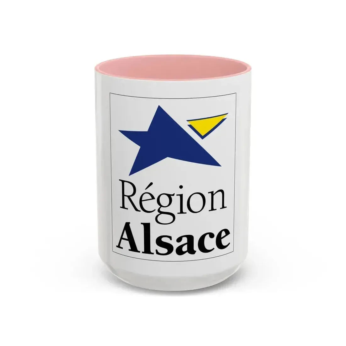 Flag of Alsace France 2 - Accent Coffee Mug 15oz Pink - Go Mug Yourself