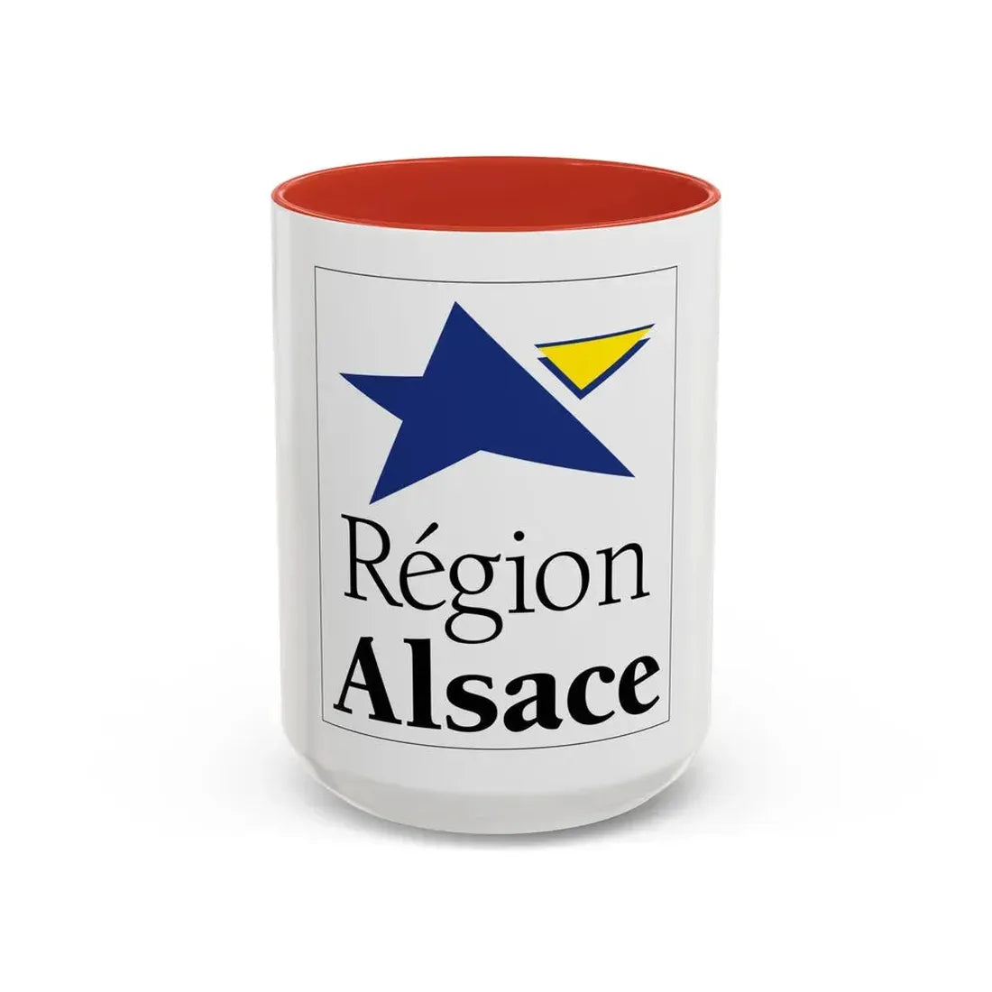 Flag of Alsace France 2 - Accent Coffee Mug 15oz Red - Go Mug Yourself