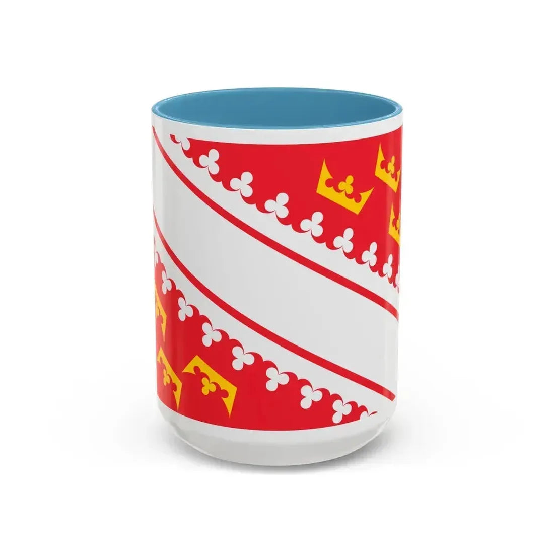 Flag of Alsace France - Accent Coffee Mug 15oz Light Blue - Go Mug Yourself