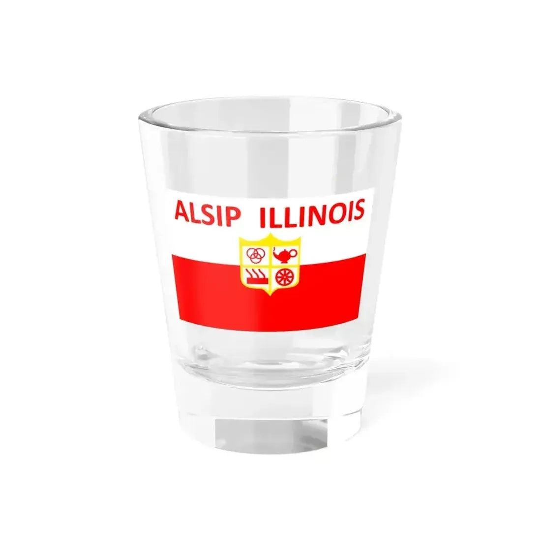 Flag of Alsip Illinois (United States) Shot Glass 1.5oz 1.5oz - Go Mug Yourself