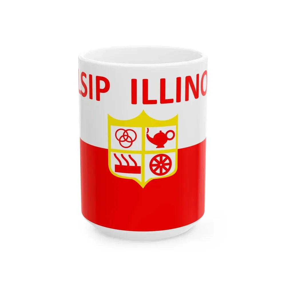 Flag of Alsip Illinois (United States) White Coffee Mug 15oz - Go Mug Yourself