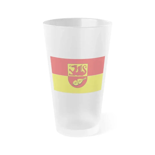Flag of Alzey Worms Germany - Frosted Pint Glass 16oz 16oz Frosted - Go Mug Yourself