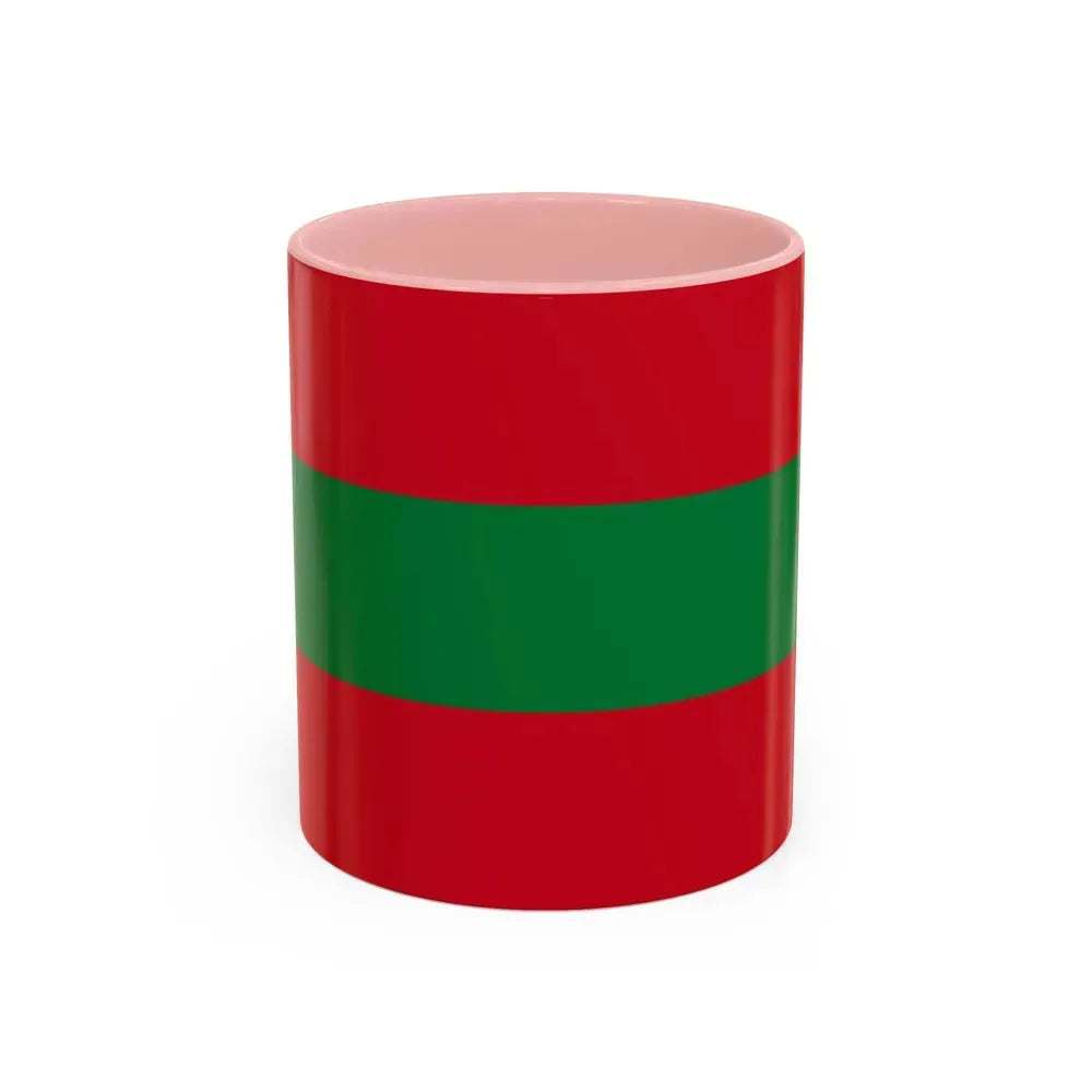 Flag of Ambato Ecuador - Accent Coffee Mug 11oz Pink - Go Mug Yourself