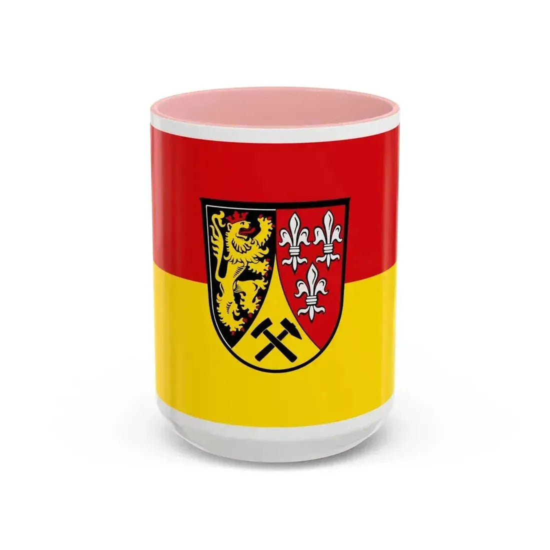 Flag of Amberg Sulzbach Germany - Accent Coffee Mug 15oz Pink - Go Mug Yourself