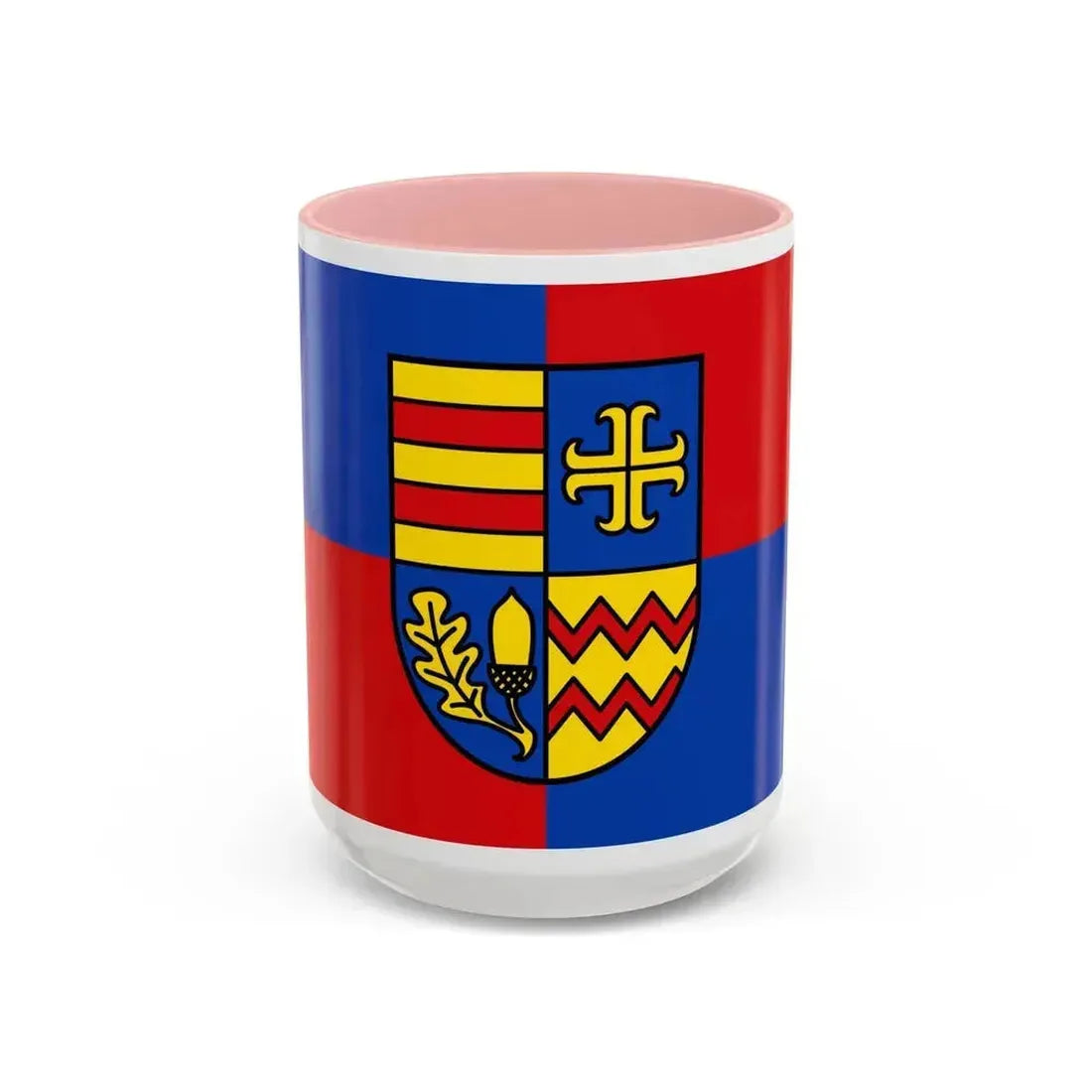 Flag of Ammerland Germany - Accent Coffee Mug 15oz Pink - Go Mug Yourself