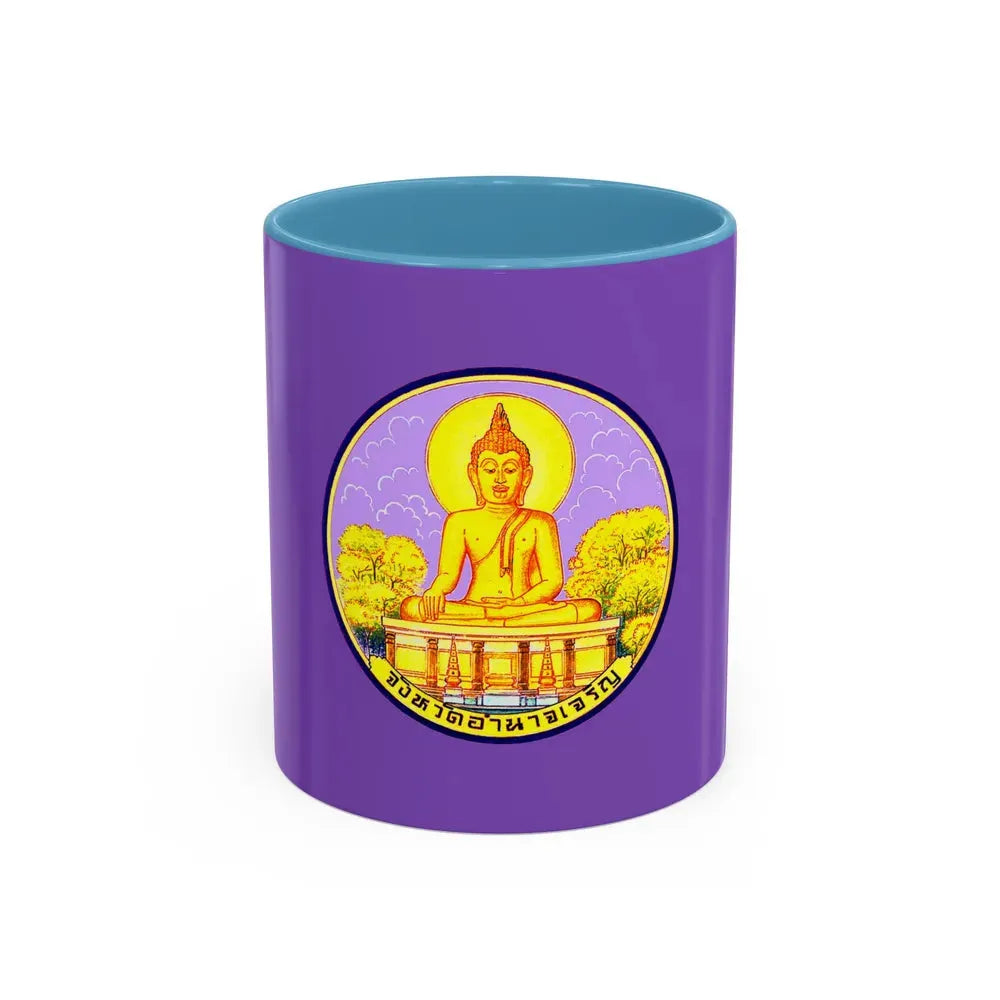 Flag of Amnat Charoen Province Thailand - Accent Coffee Mug 11oz Light Blue - Go Mug Yourself