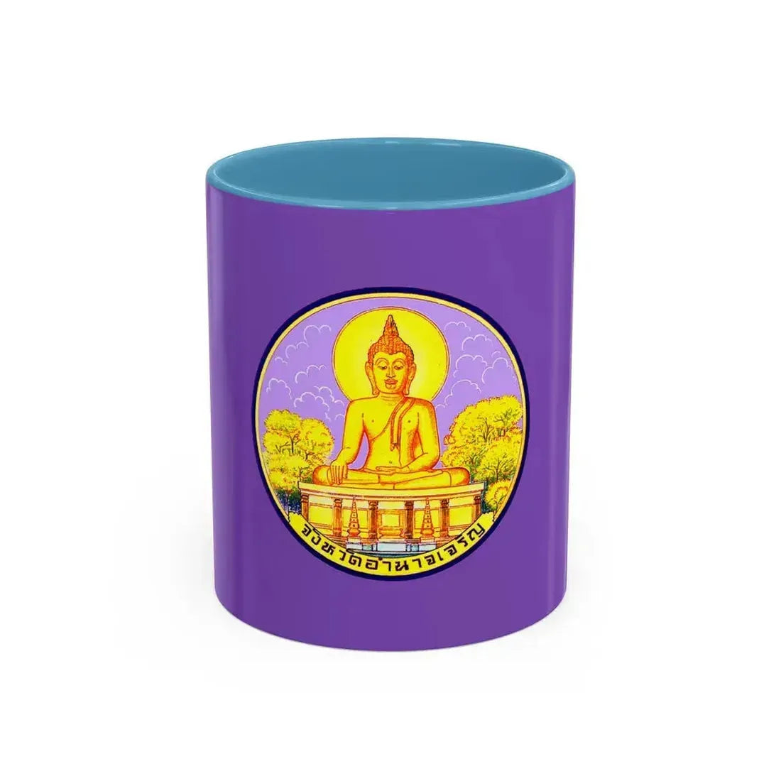 Flag of Amnat Charoen Province Thailand - Accent Coffee Mug 11oz Light Blue - Go Mug Yourself