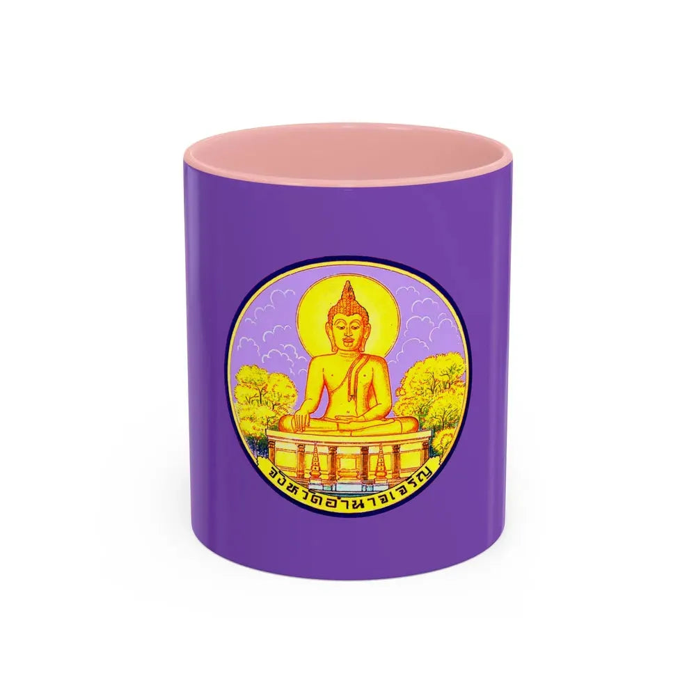 Flag of Amnat Charoen Province Thailand - Accent Coffee Mug 11oz Pink - Go Mug Yourself