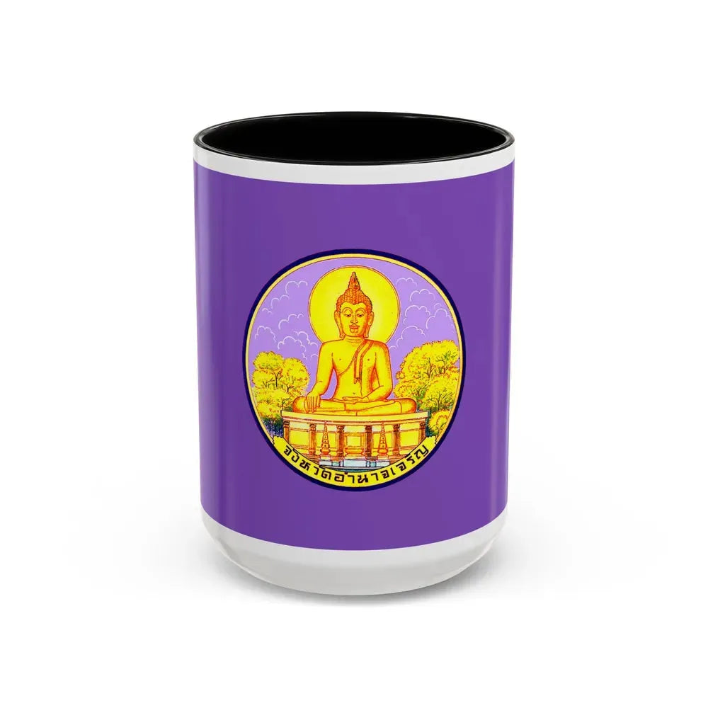 Flag of Amnat Charoen Province Thailand - Accent Coffee Mug 15oz Black - Go Mug Yourself