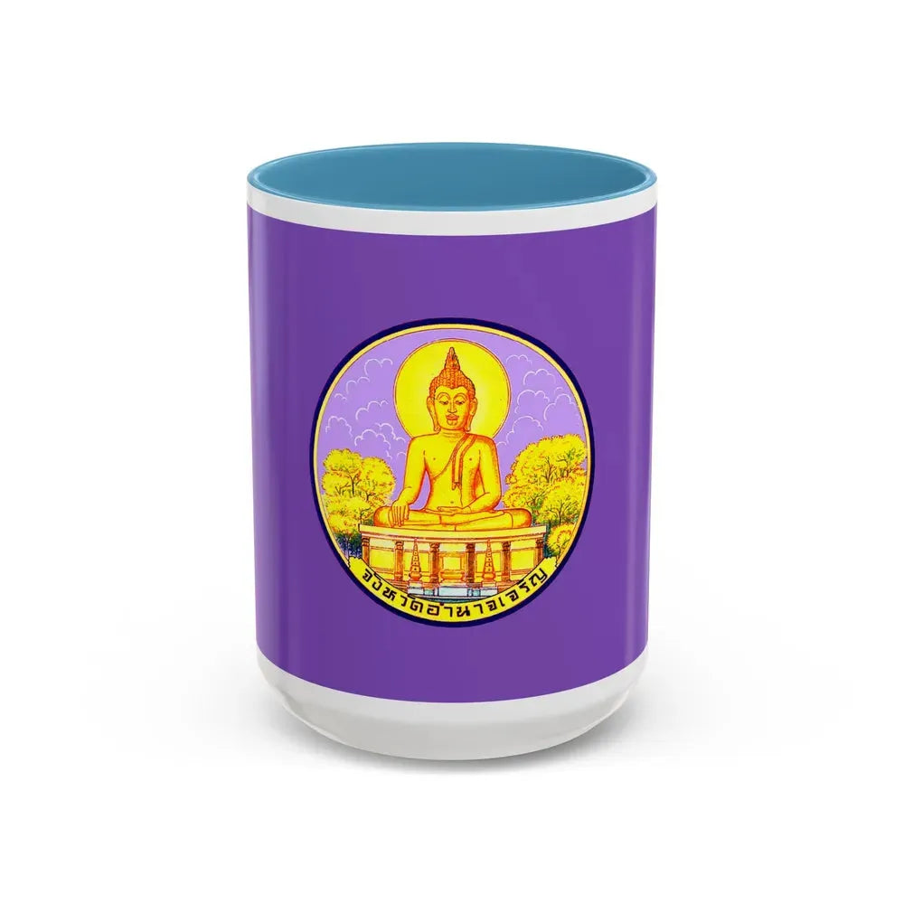 Flag of Amnat Charoen Province Thailand - Accent Coffee Mug 15oz Light Blue - Go Mug Yourself