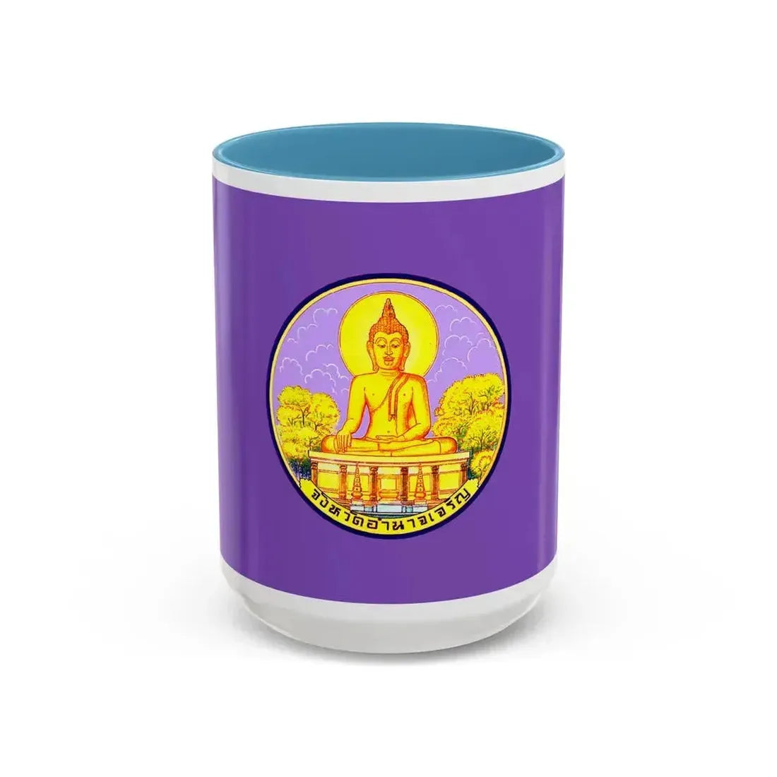 Flag of Amnat Charoen Province Thailand - Accent Coffee Mug 15oz Light Blue - Go Mug Yourself