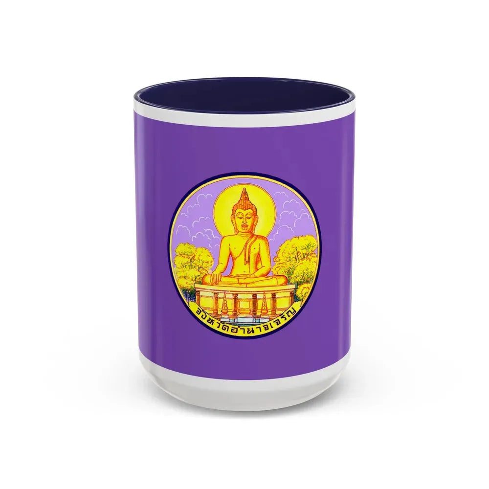 Flag of Amnat Charoen Province Thailand - Accent Coffee Mug 15oz Navy - Go Mug Yourself