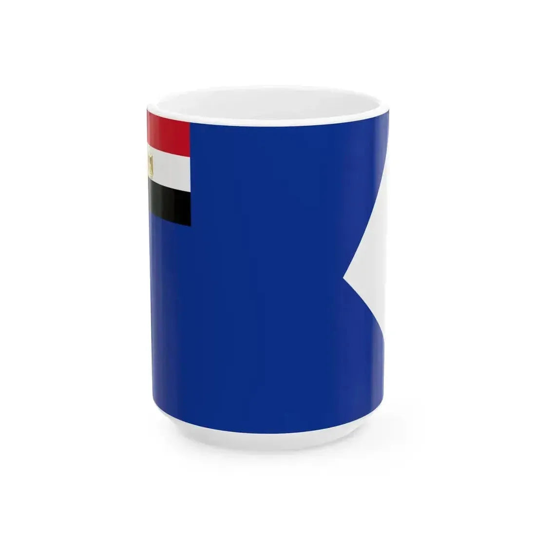 Flag of an Egyptian Navy rear admiral (Egypt) White Coffee Mug 15oz - Go Mug Yourself