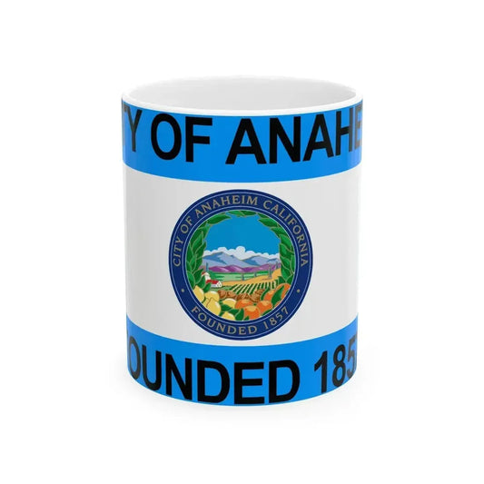 Flag of Anaheim California 1967-2018 2019present (United States) White Coffee Mug 11oz - Go Mug Yourself