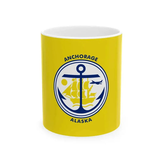 Flag of Anchorage Alaska (United States) White Coffee Mug 11oz - Go Mug Yourself