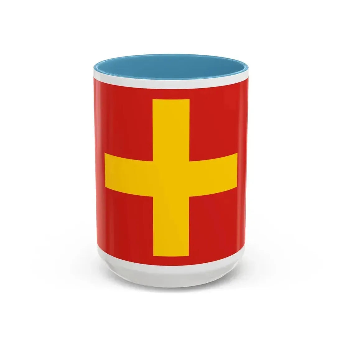 Flag of Ancona Italy - Accent Coffee Mug 15oz Light Blue - Go Mug Yourself