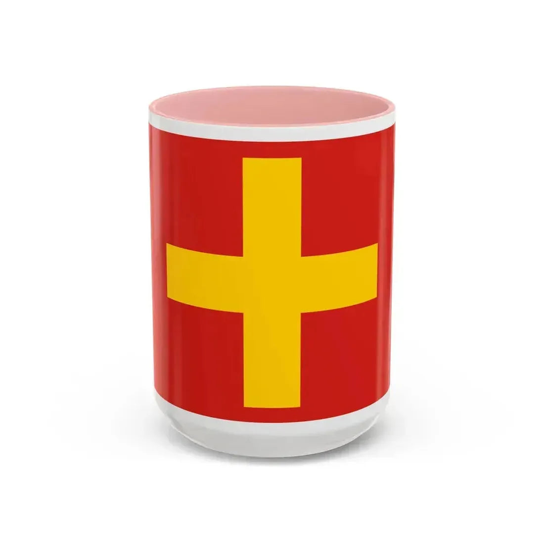 Flag of Ancona Italy - Accent Coffee Mug 15oz Pink - Go Mug Yourself