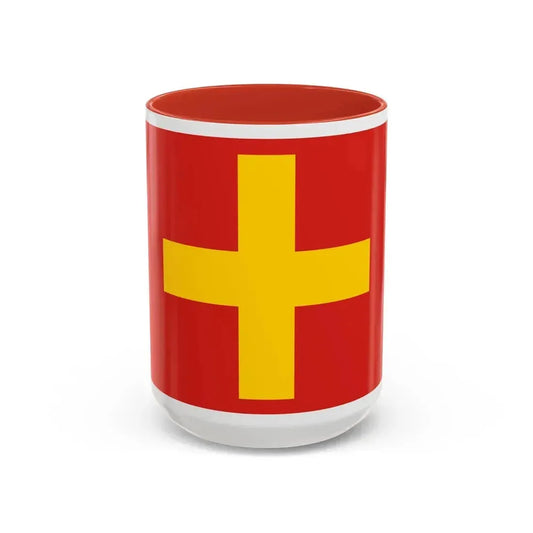 Flag of Ancona Italy - Accent Coffee Mug 15oz Red - Go Mug Yourself