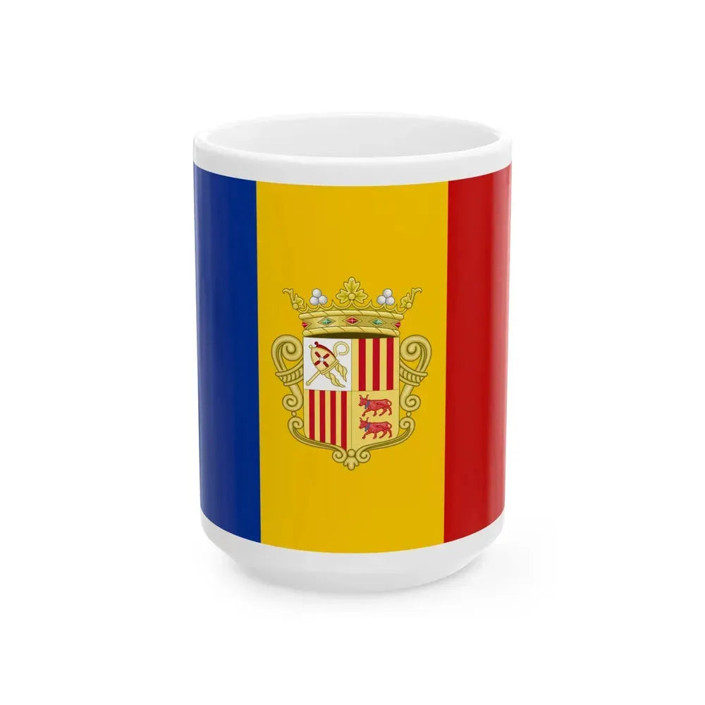 Flag of Andorra 1939-1949 (Andorra) White Coffee Mug 15oz - Go Mug Yourself