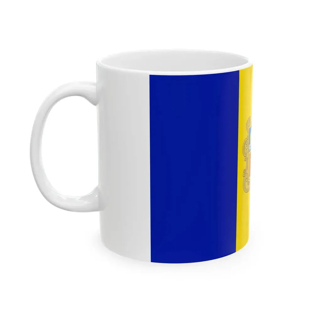Flag of Andorra 1949-1959 (Andorra) White Coffee Mug - Go Mug Yourself
